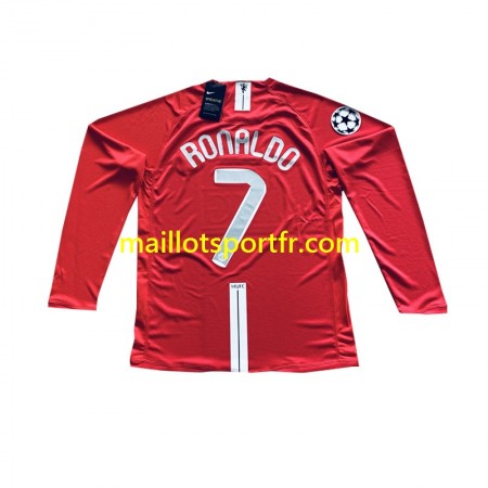 Maillot de Foot Manchester United Cristiano Ronaldo 7 Champion League 2007 Retro Domicile ML